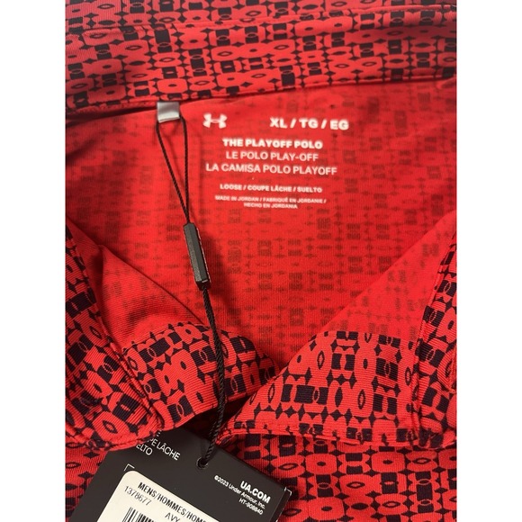 Under‎ Armour Shirt Men's Sz XL X-Large Playoff Polo Red Black Golf NWT - Picture 4 of 7